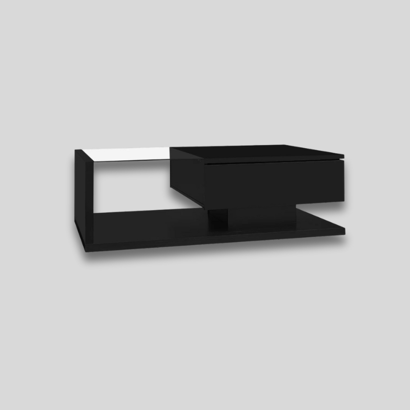 Table en verre basse design noire