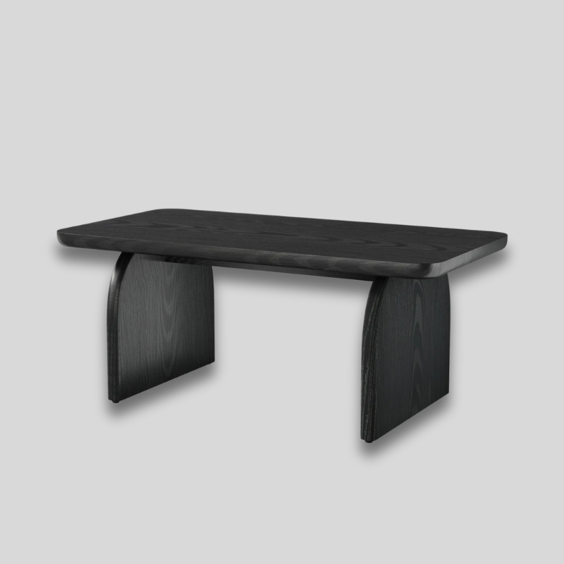 Table basse rectangulaire bois massif noire