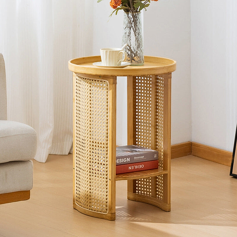 Table basse rotin tubulaire | Crème