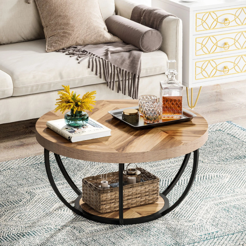 Table basse bois industriel