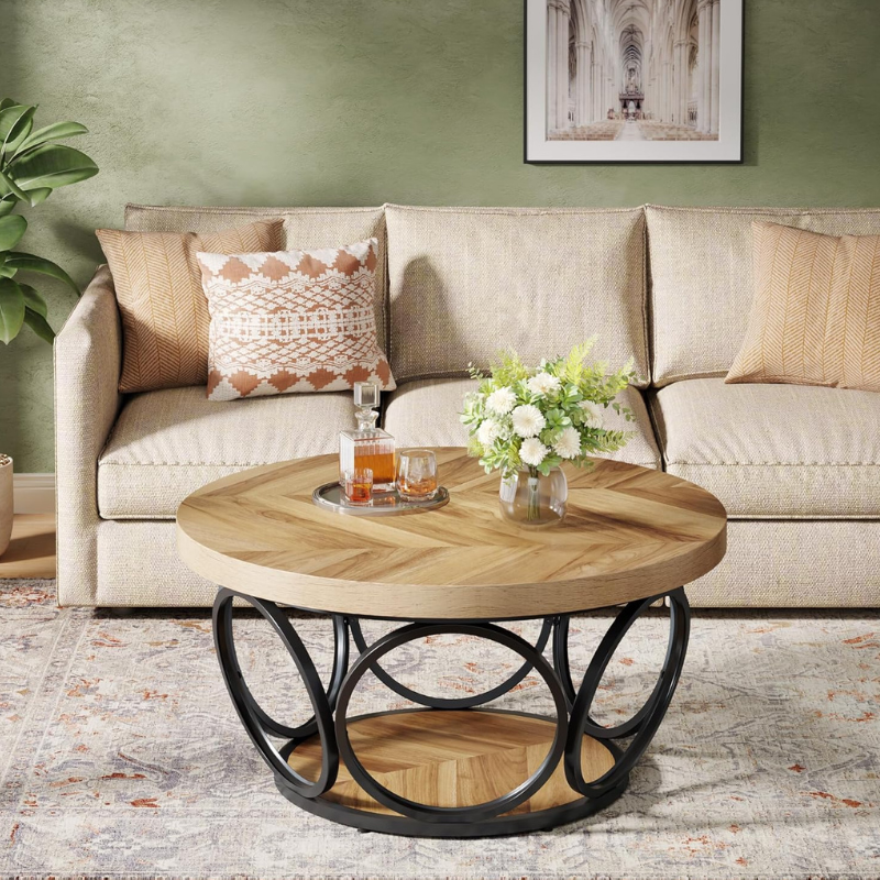 Table basse bois industriel