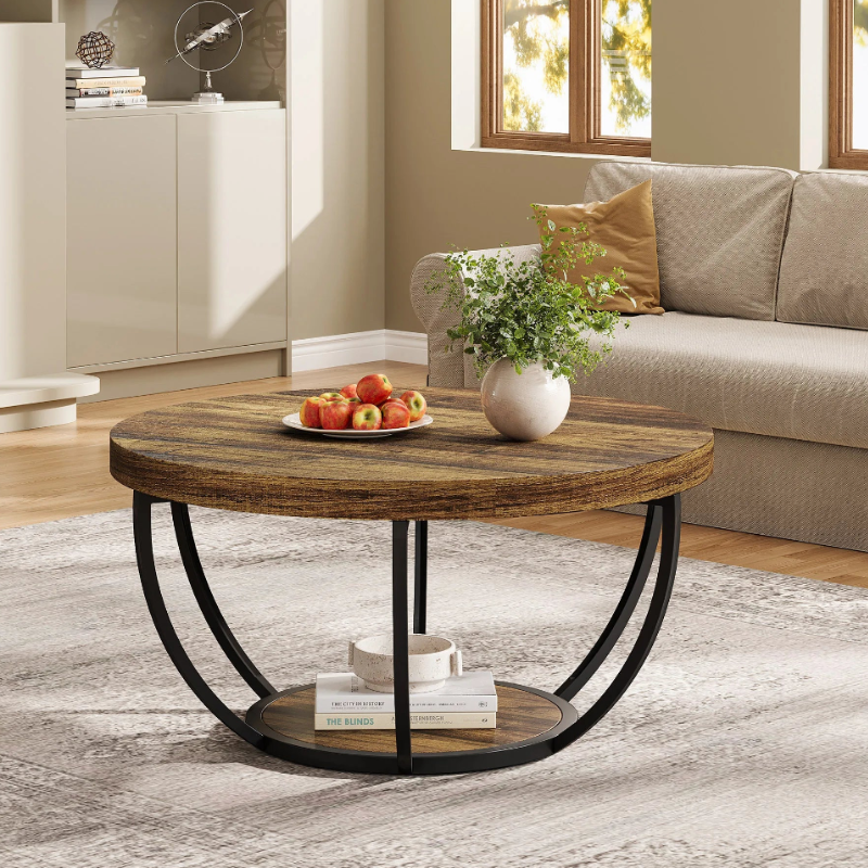 Table basse bois industriel