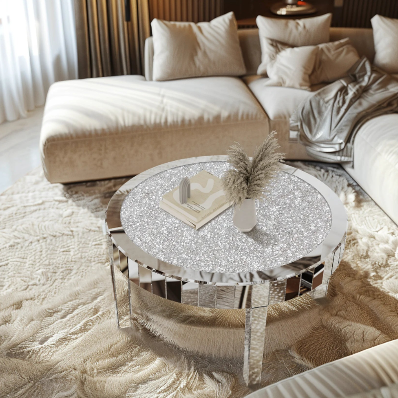 Table basse ronde en verre