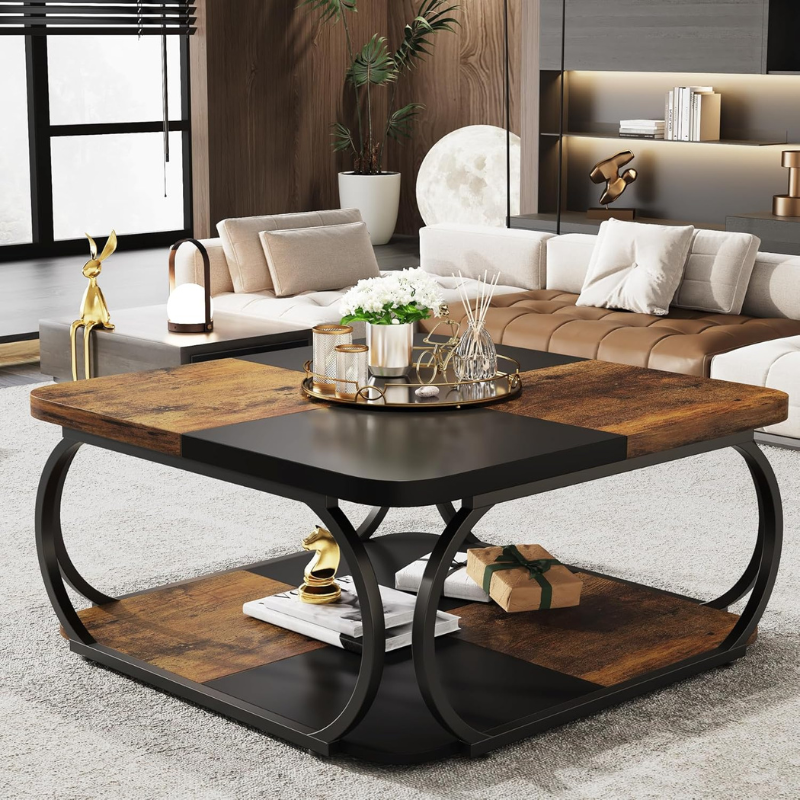 Table basse carrée bois massif