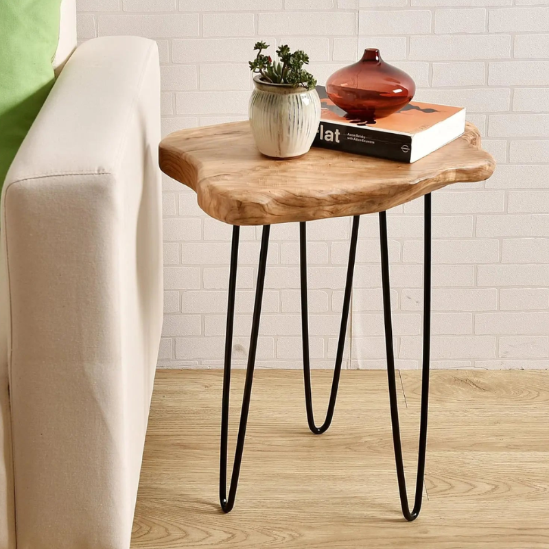 Table basse en bois et metal
