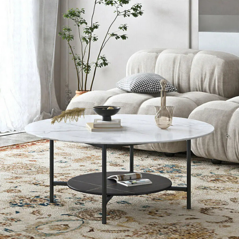 Petite table ronde basse en marbre