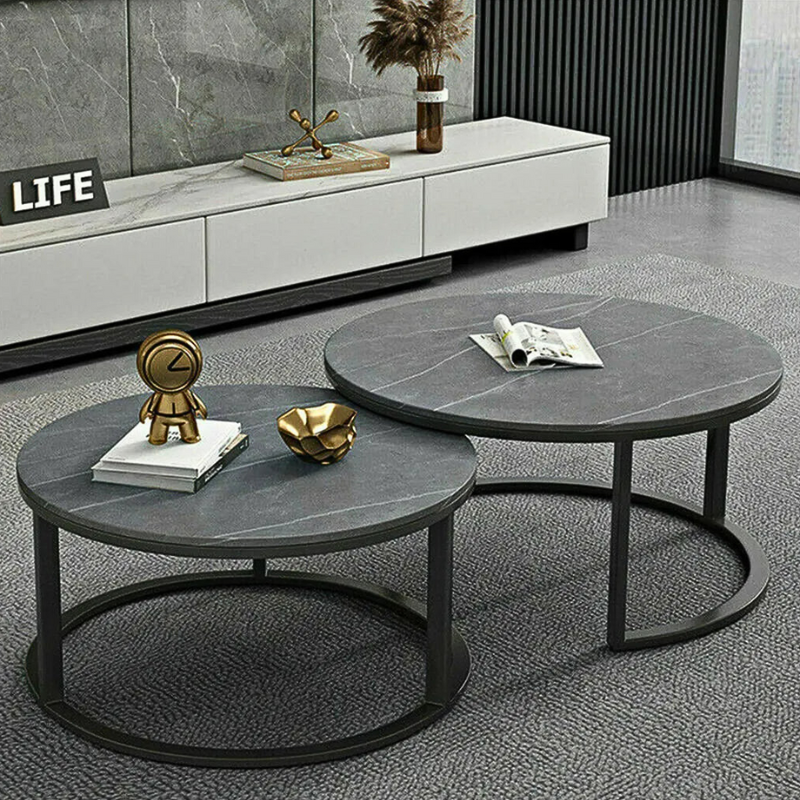 Table basse rond gigogne | Gris sombre