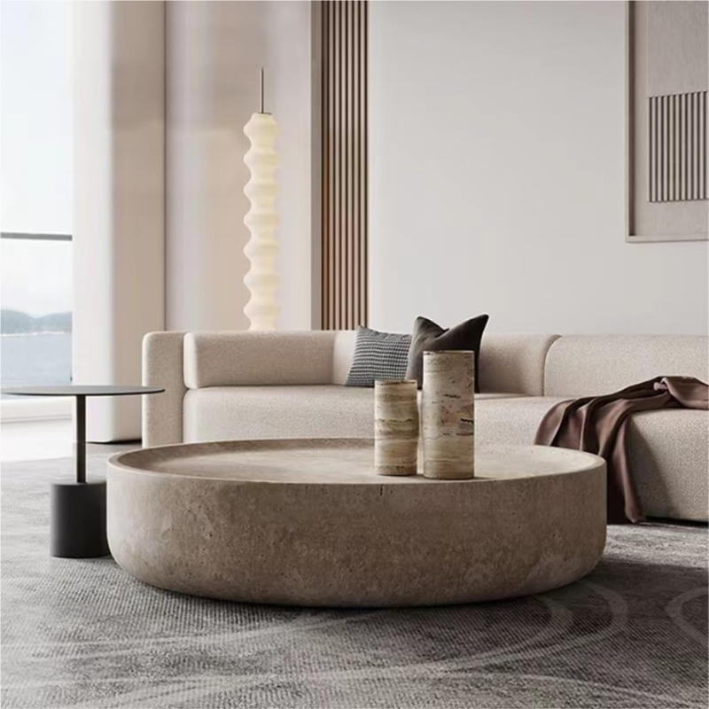 Table basse moderne salon en pierres