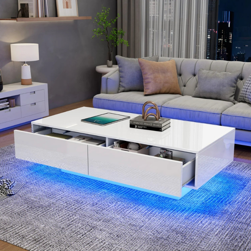Grande table basse design blanche