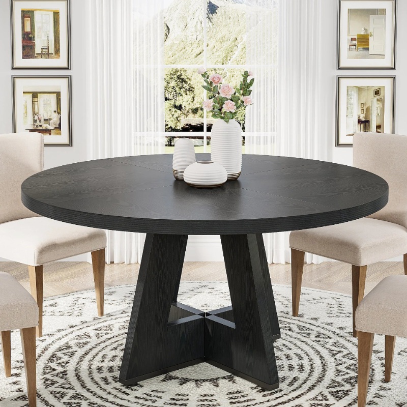 Table basse ronde design noire