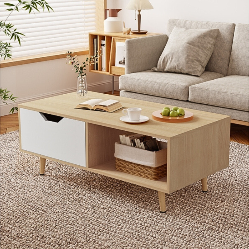 Table basse en bois avec rangement marron