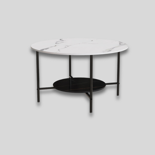 Petite table ronde basse en marbre