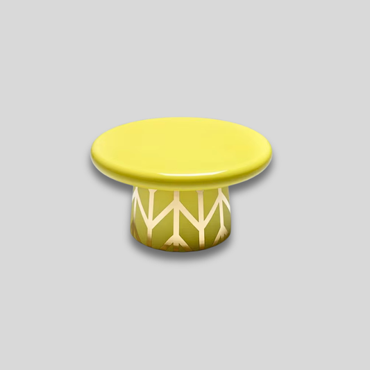 Table basse céramique | Flèches or rose sur jaune