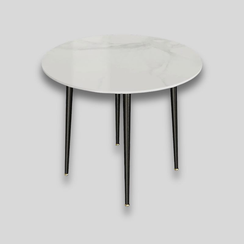 Table basse ronde moderne marbre blanche