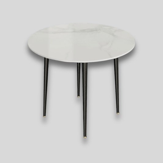 Table basse ronde moderne marbre blanche